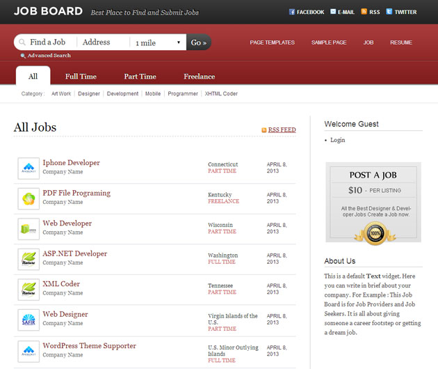 JobBoard Templatic